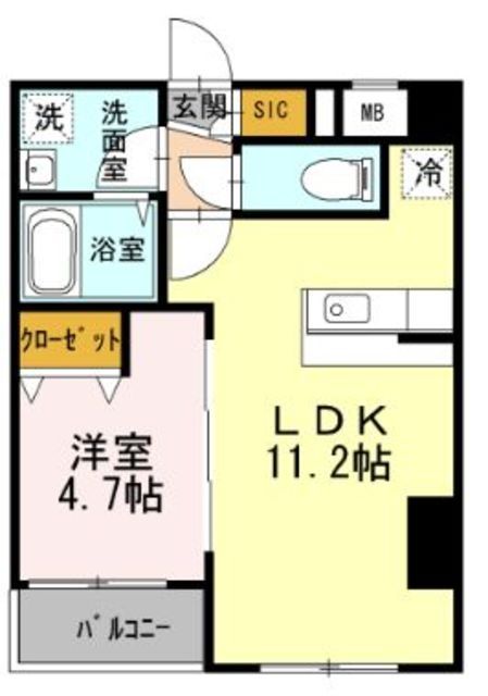 京急本線 大森町駅 徒歩6分 5階建 築15年の間取り写真