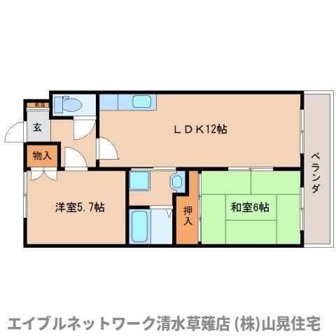 静岡市葵区瀬名のマンションの間取り