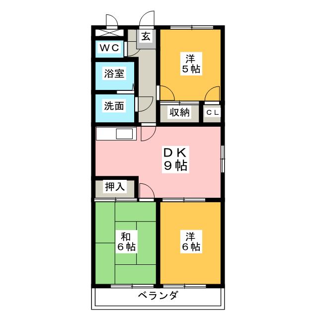 ヤマトマンション馬手の間取り