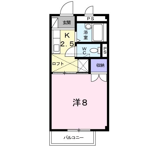 中間市東中間のアパートの間取り