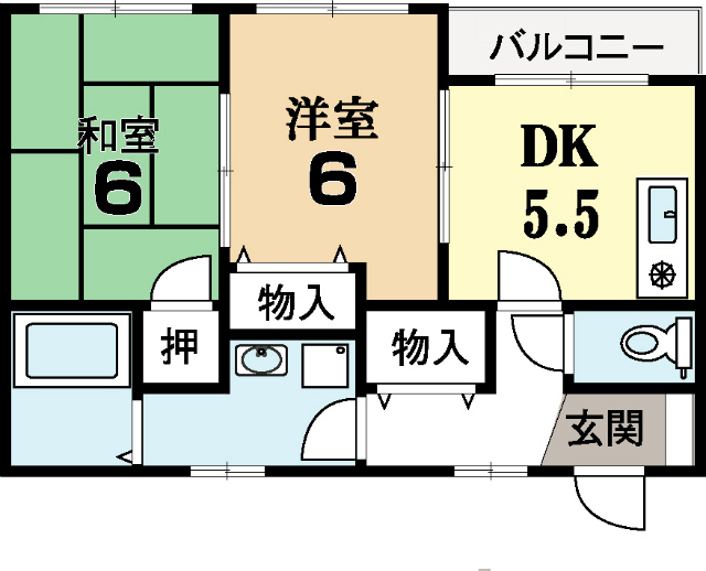 アイリス西ノ口Ｂの間取り