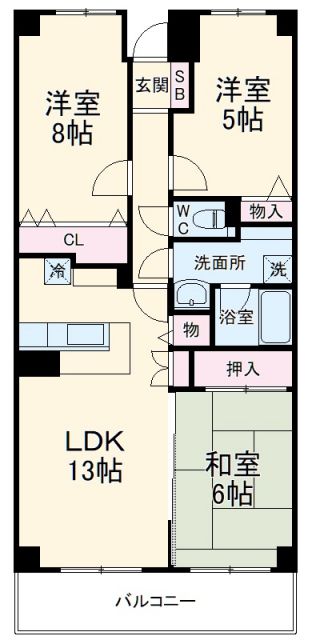 さいたま市浦和区常盤のマンションの間取り