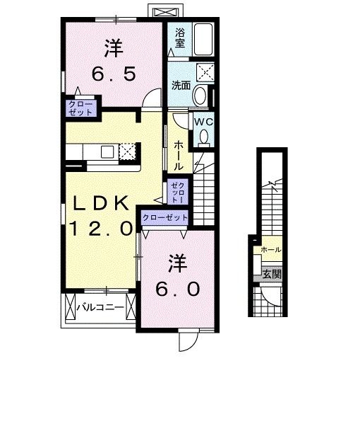 【東広島市西条町寺家のアパートの間取り】