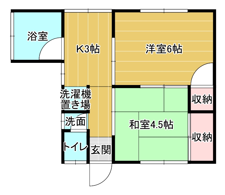 近鉄名古屋線 近鉄四日市駅 徒歩12分 2階建 築60年の間取り写真