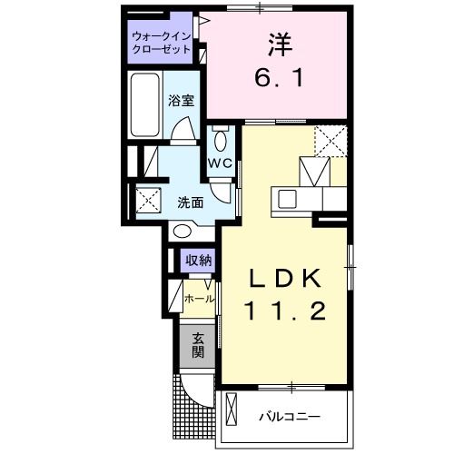 栗原市築館伊豆のアパートの間取り