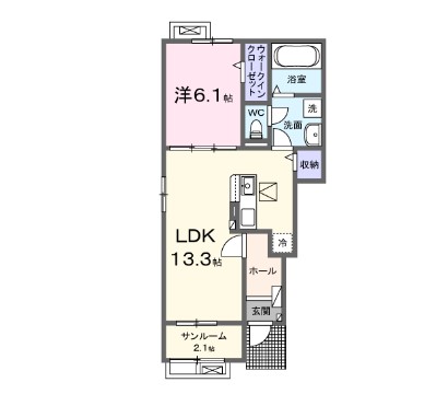 加古川市加古川町友沢のアパートの間取り