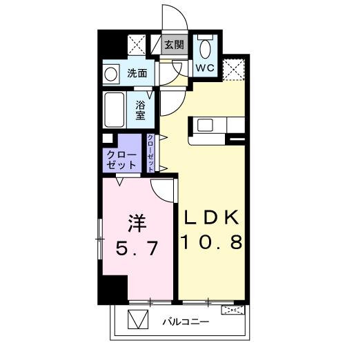 北九州市小倉北区中津口のマンションの間取り