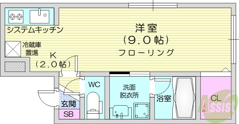 ライフジュエル美術館前の間取り