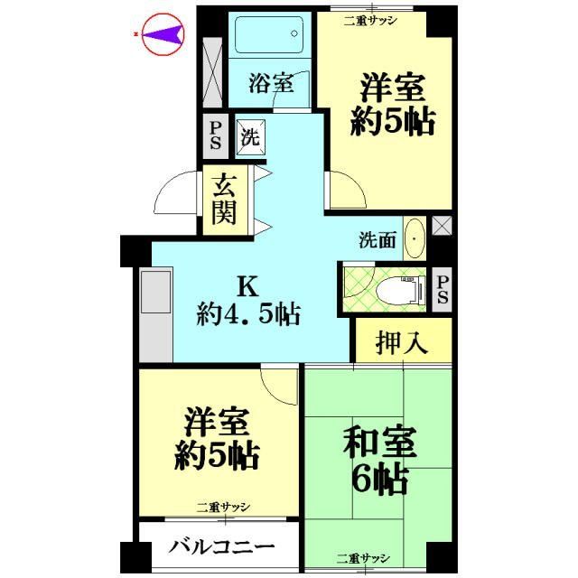 ニッコーハイツ本町の間取り