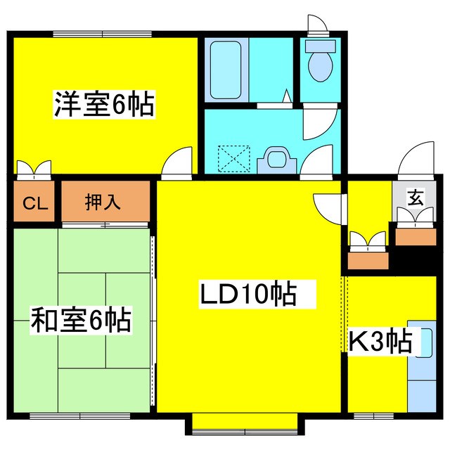 札幌市東区苗穂町のアパートの間取り