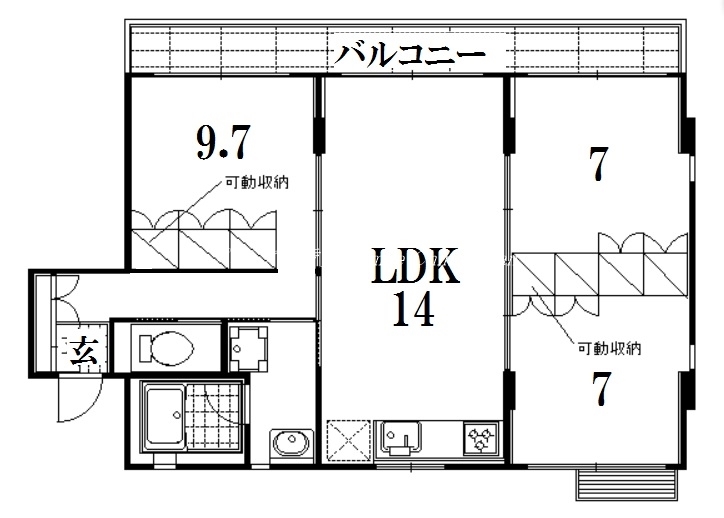 京都市中京区油屋町のマンションの間取り