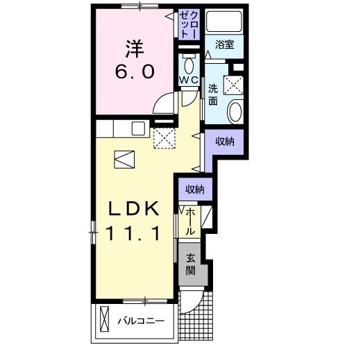 南さつま市加世田東本町のアパートの間取り