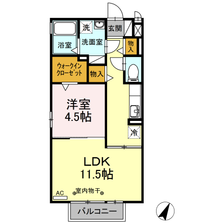 小牧市外堀のアパートの間取り