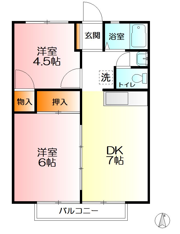 スカイタウン向原1の間取り