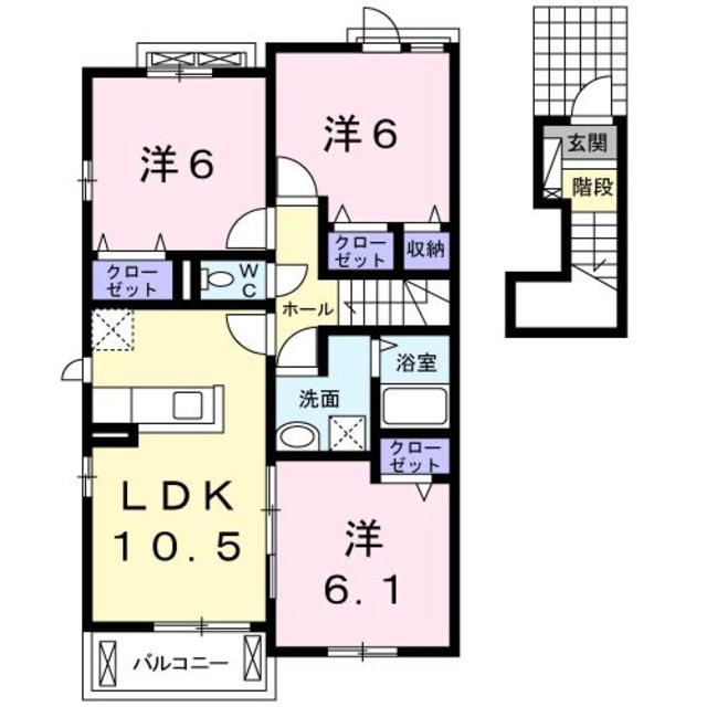 阪南市箱作のアパートの間取り