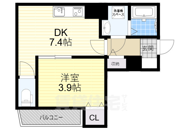 吹田市岸部中のアパートの間取り