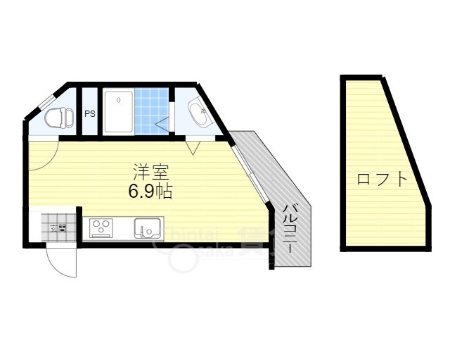 川西市多田桜木のマンションの間取り