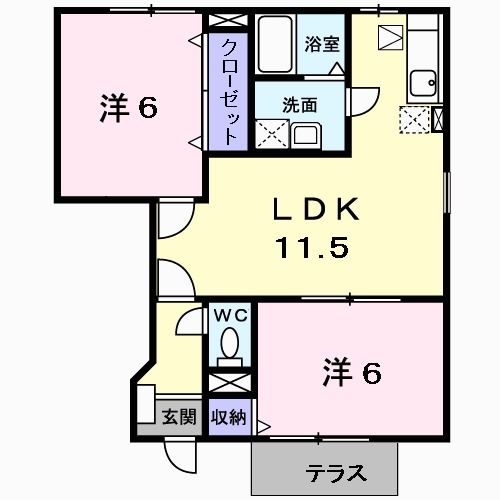 阪南市下出のアパートの間取り