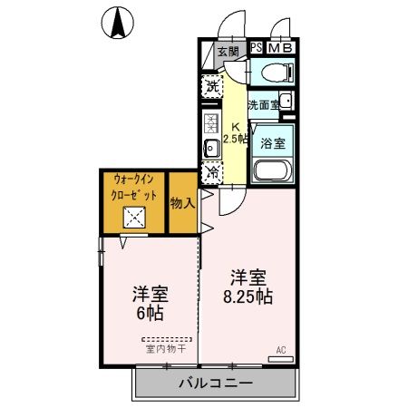 三郷市中央のアパートの間取り