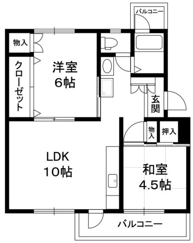 神戸市須磨区高尾台のマンションの間取り