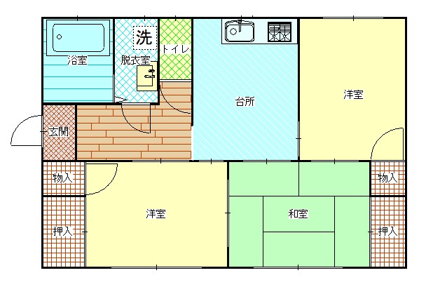 【分之内ハイツ（戸建て）の間取り】