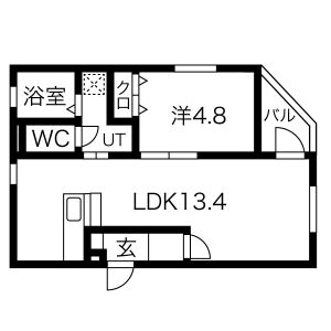 【TRYIII鳥羽見の間取り】