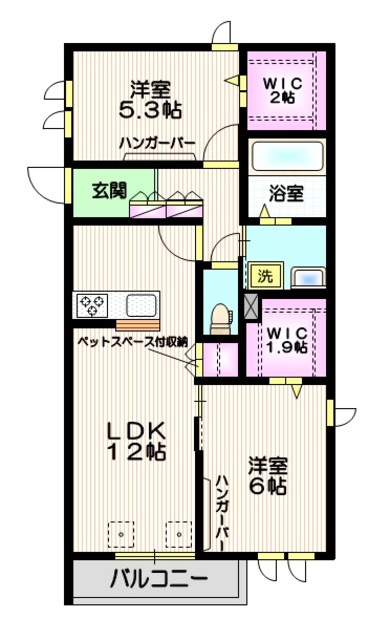 クレリエール壱番館の間取り