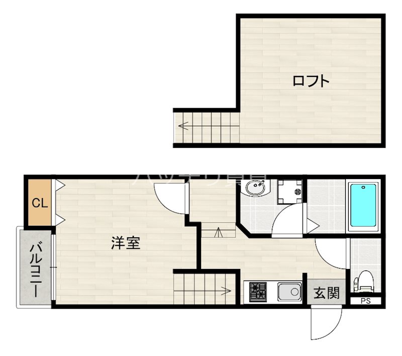 福岡市東区舞松原のアパートの間取り