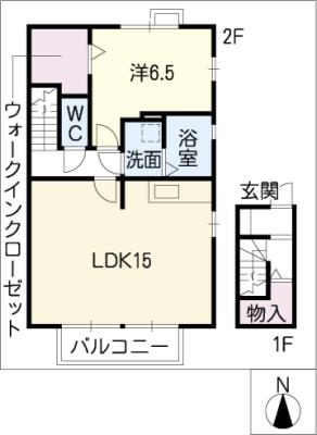 フローラコート若園Ａ棟の間取り