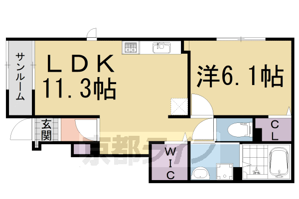 相楽郡精華町大字菱田のアパートの間取り