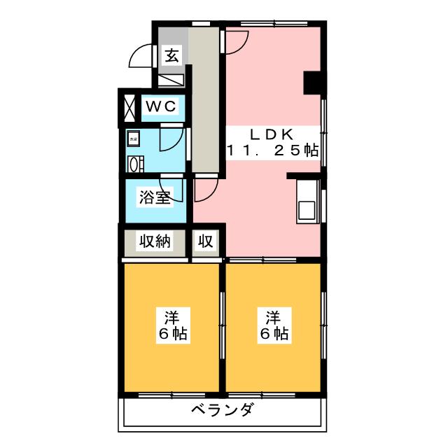 にしき今泉新町ハイツIIIの間取り