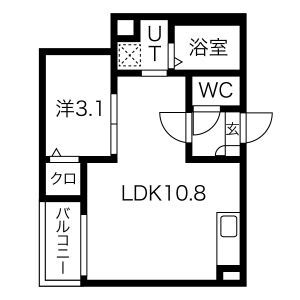 名古屋市中川区戸田ゆたかのアパートの間取り