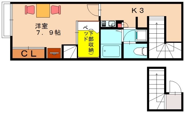 糟屋郡須惠町大字上須惠のアパートの間取り