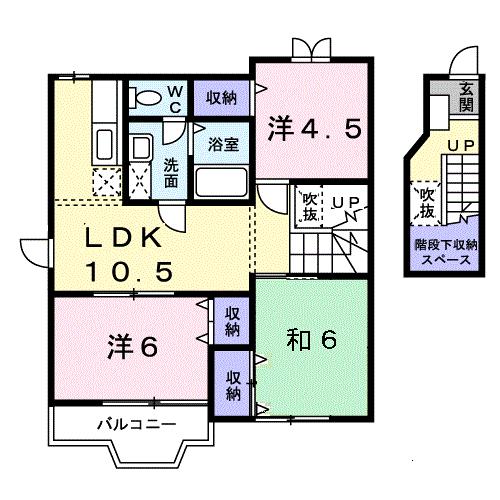 鹿児島市中山のアパートの間取り