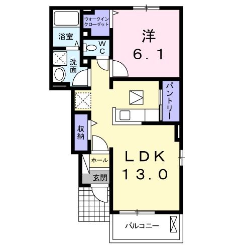 【遠賀郡岡垣町東山田のアパートの間取り】