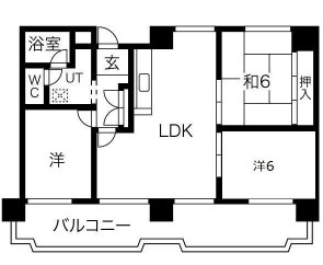 姫路市飾磨区恵美酒のマンションの間取り