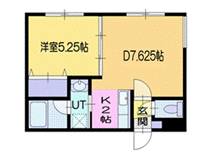 小樽市富岡のマンションの間取り