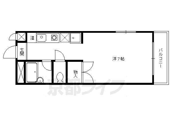 京都市左京区岩倉木野町のアパートの間取り