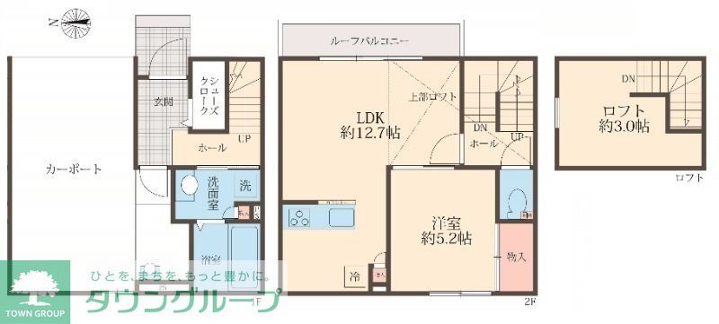 町田市三輪町のアパートの間取り