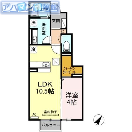 新潟市西区上新栄町のアパートの間取り