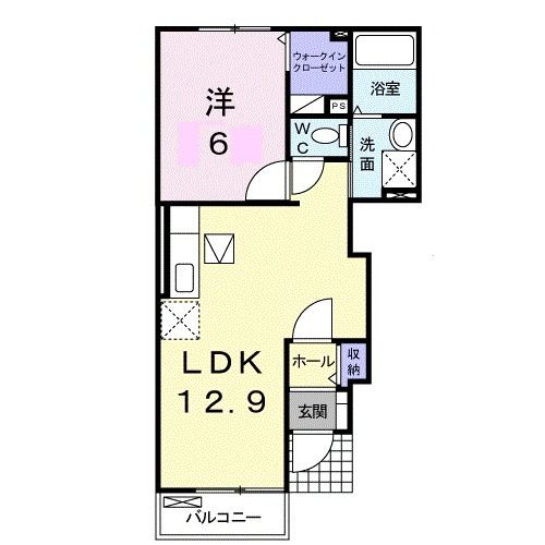 高松市牟礼町原のアパートの間取り