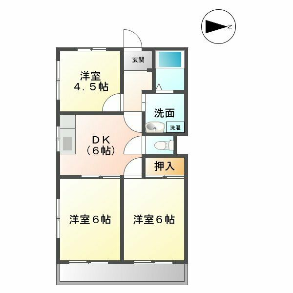 岐阜市北一色のアパートの間取り