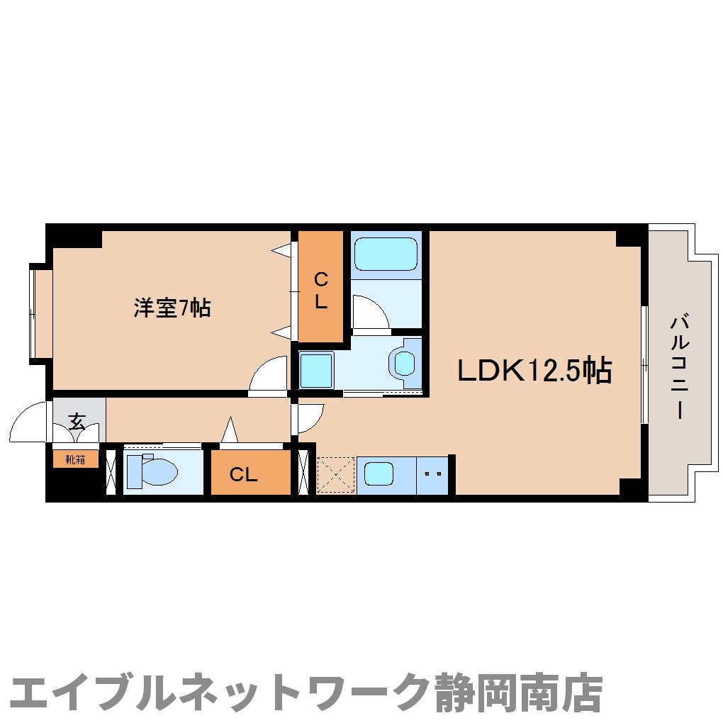 静岡市駿河区八幡のマンションの間取り