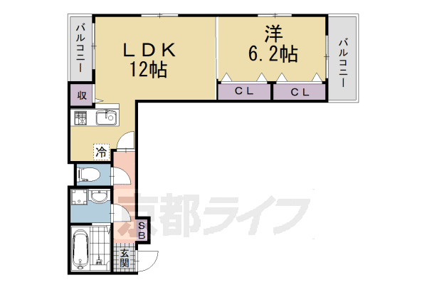 近鉄京都線 竹田駅 徒歩4分 3階建 築1年の間取り写真