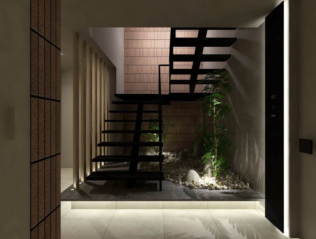 建物外観　完成予想図（共用部）