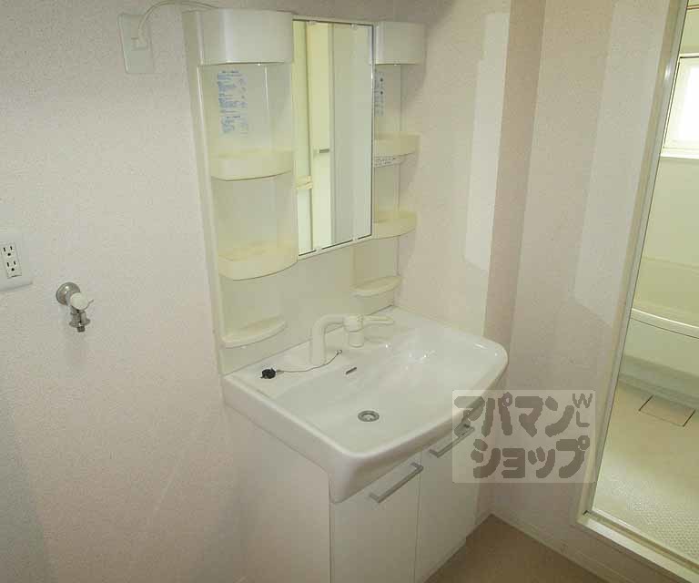 洗面設備　２０２号室の写真です。