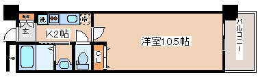 レジディア三宮東の間取り写真