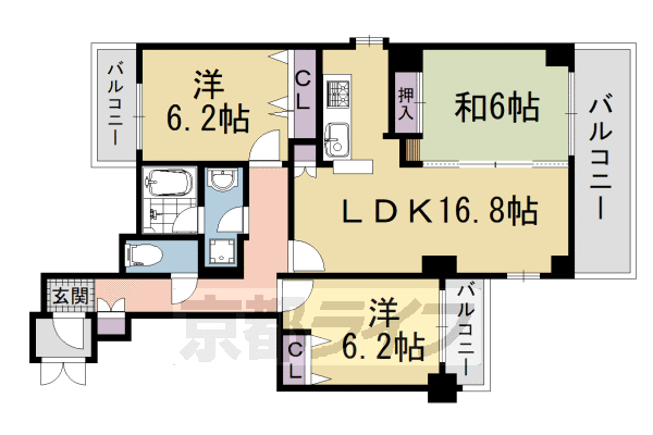 De’lead烏丸東の間取り写真