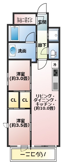 ＪＲ東海道本線 東淀川駅 徒歩4分 15階建 築2年の間取り写真