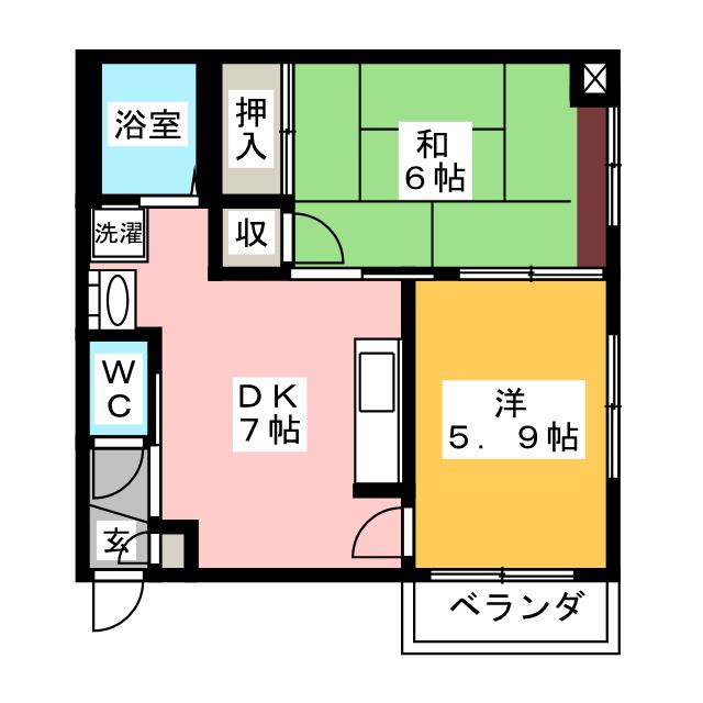 グリーンハイツ 東の間取り写真